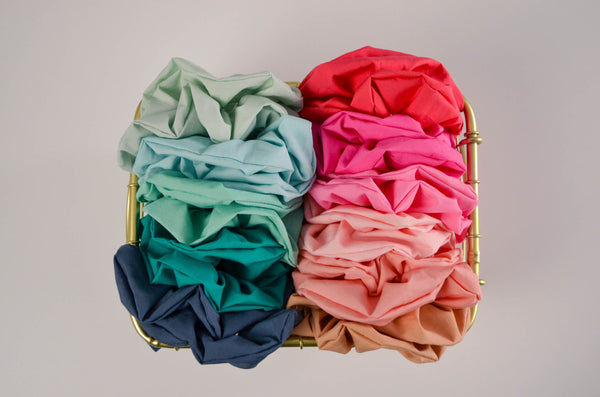 Bright Tropical Cotton Scrunchies