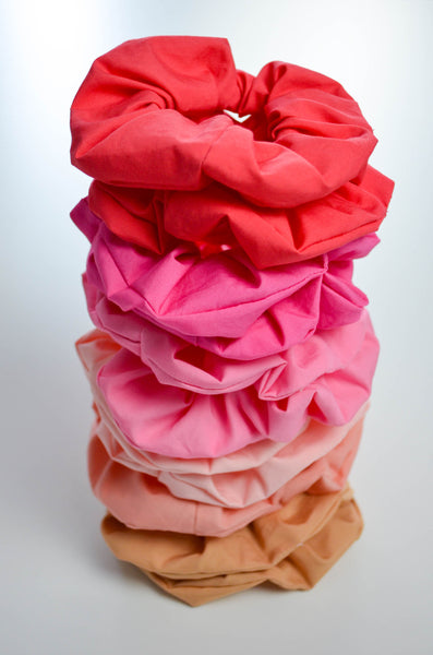 Bright Tropical Cotton Scrunchies