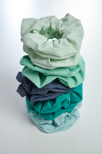 Bright Tropical Cotton Scrunchies