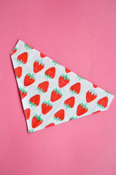Strawberry Organic Cotton Dog Bandana