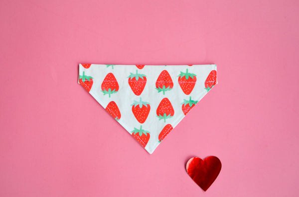 Strawberry Organic Cotton Dog Bandana