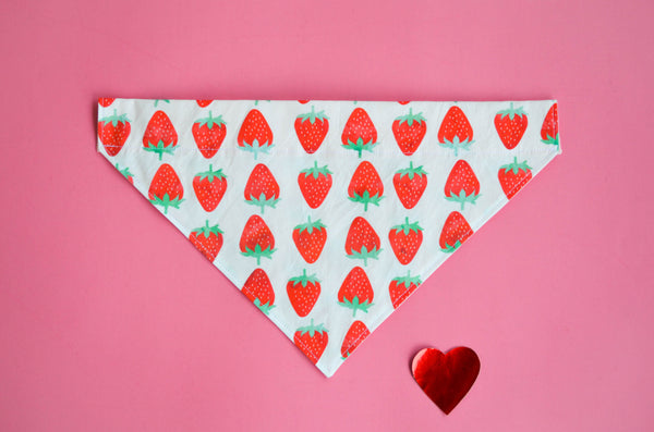 Strawberry Organic Cotton Dog Bandana