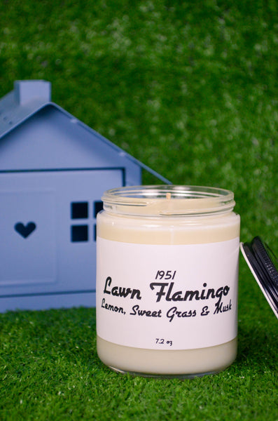 Lawn Flamingo Scented Soy Candle 7.2 oz
