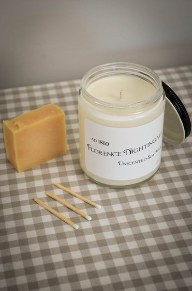 Florence Nightingale Unscented Soy Candle 7.2 oz