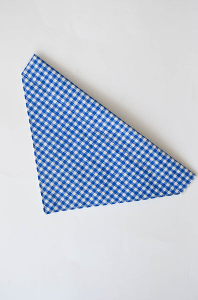 Blueberry Gingham Cotton Dog Bandana