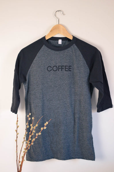 Black Coffee Screen Print Raglan Tee