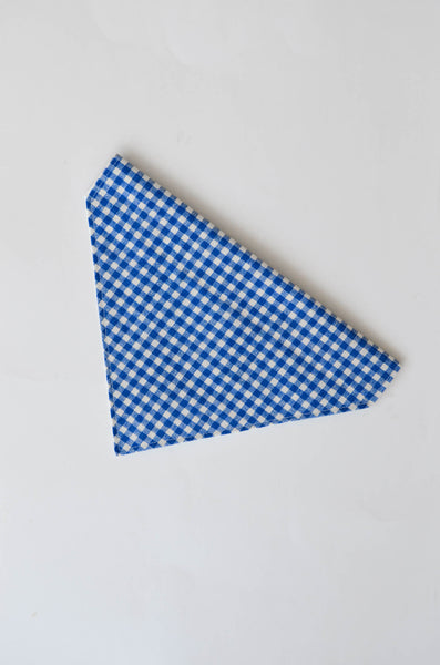 Blueberry Gingham Cotton Dog Bandana