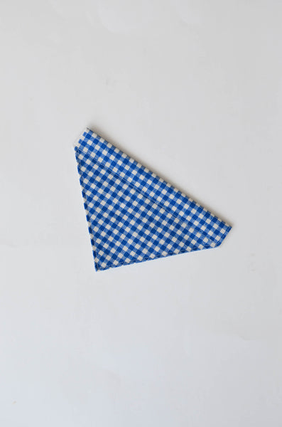 Blueberry Gingham Cotton Dog Bandana