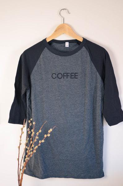 Black Coffee Screen Print Raglan Tee