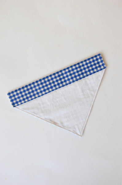 Blueberry Gingham Cotton Dog Bandana
