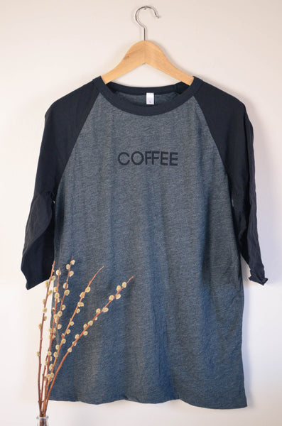 Black Coffee Screen Print Raglan Tee