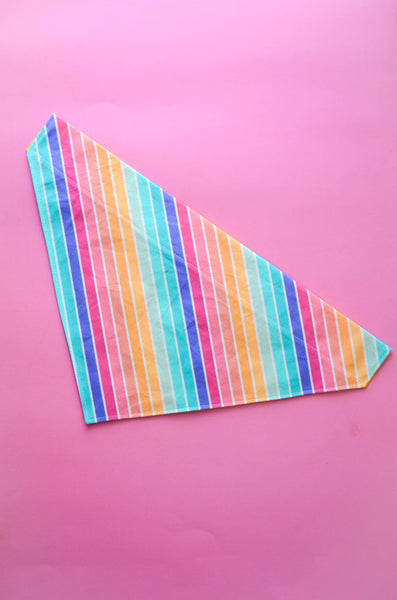 Retro Rainbow Cotton Dog Bandana