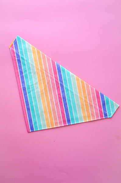 Retro Rainbow Cotton Dog Bandana