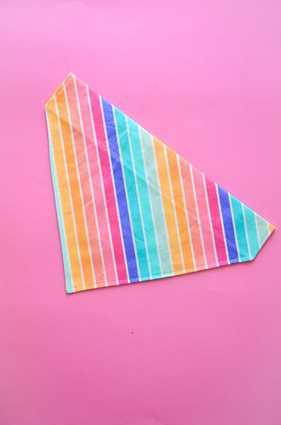 Retro Rainbow Cotton Dog Bandana