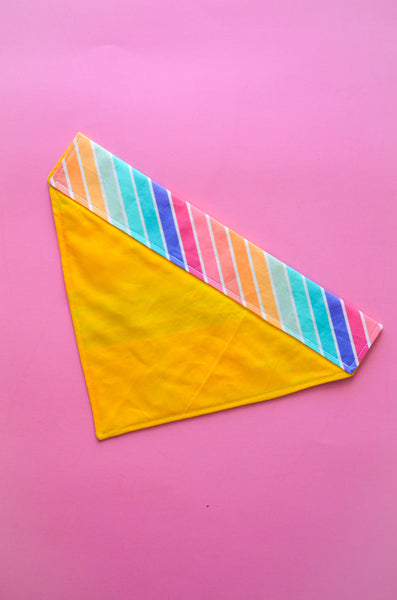 Retro Rainbow Cotton Dog Bandana