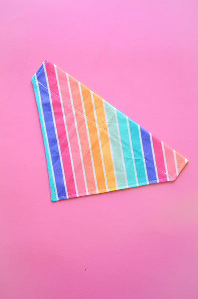 Retro Rainbow Cotton Dog Bandana