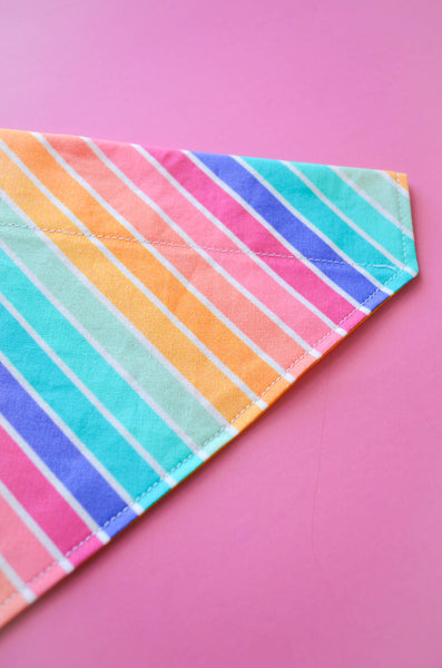 Retro Rainbow Cotton Dog Bandana