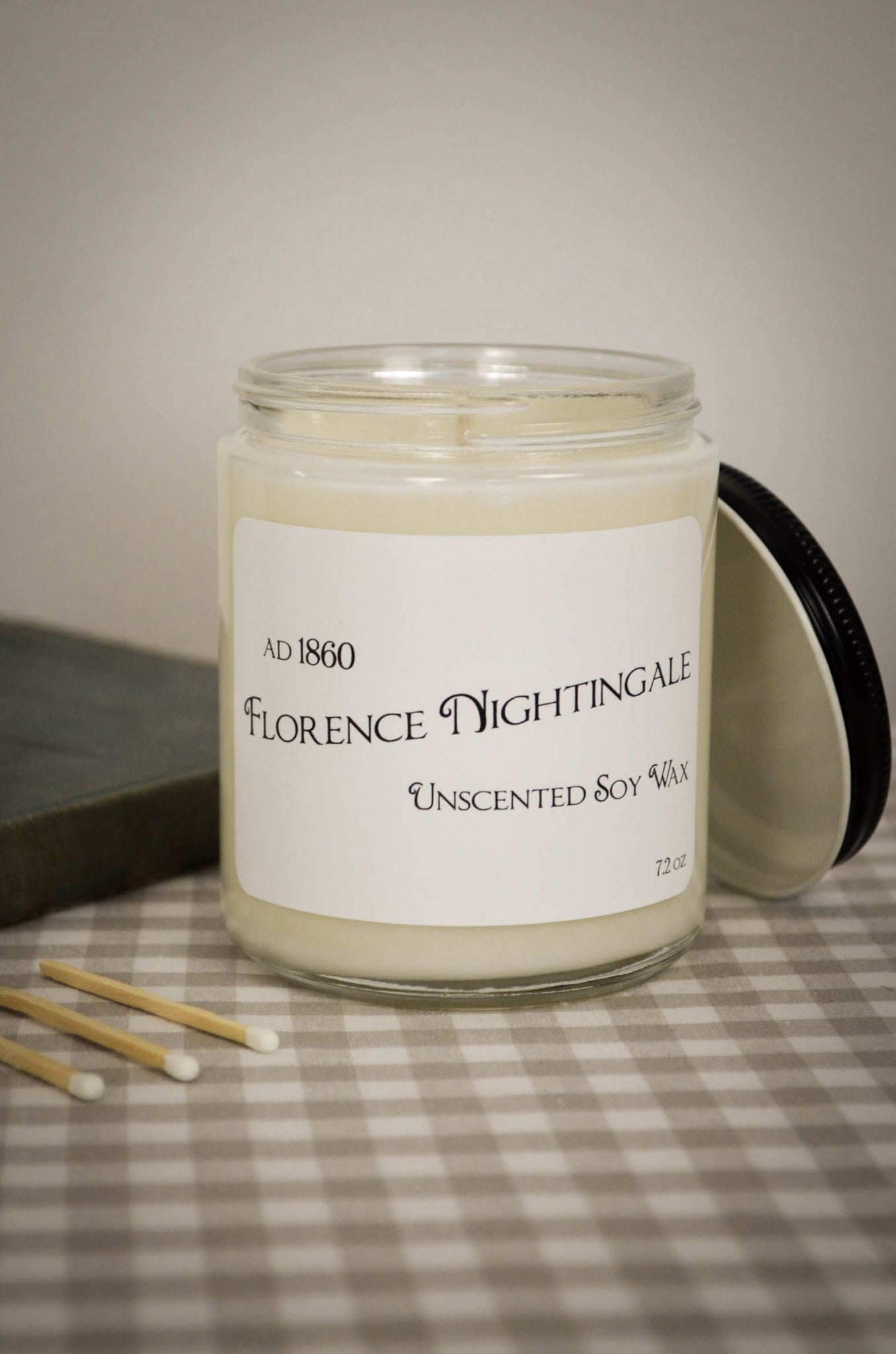 Florence Nightingale Unscented Soy Candle 7.2 oz