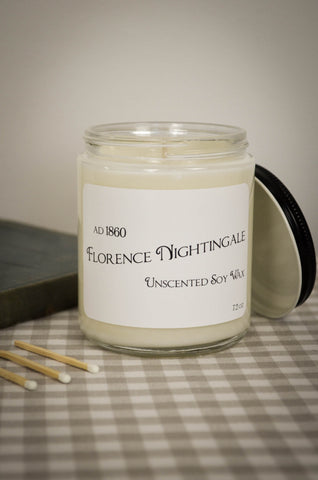 Florence Nightingale Unscented Soy Candle 7.2 oz