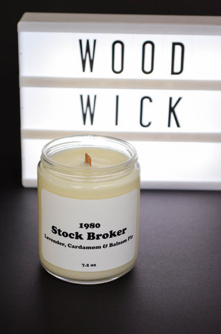 Stock Broker Wood Wick Scented Soy Candle 7.2 oz