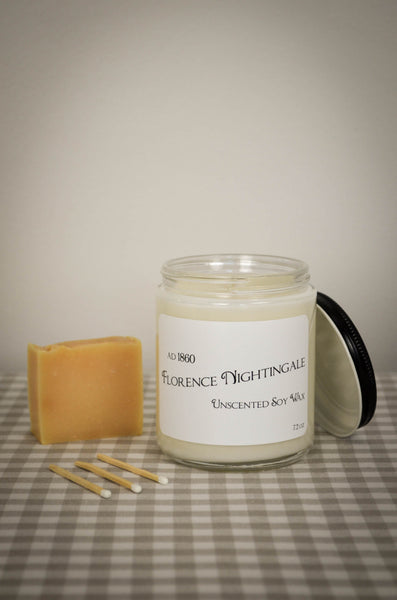 Florence Nightingale Unscented Soy Candle 7.2 oz
