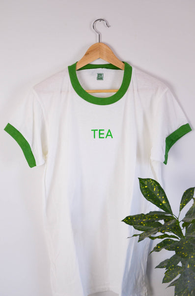 Tea Unisex Screen Print Ringer Tee