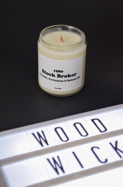Stock Broker Wood Wick Scented Soy Candle 7.2 oz