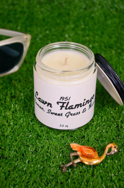 Lawn Flamingo Scented Soy Candle 3.5 oz